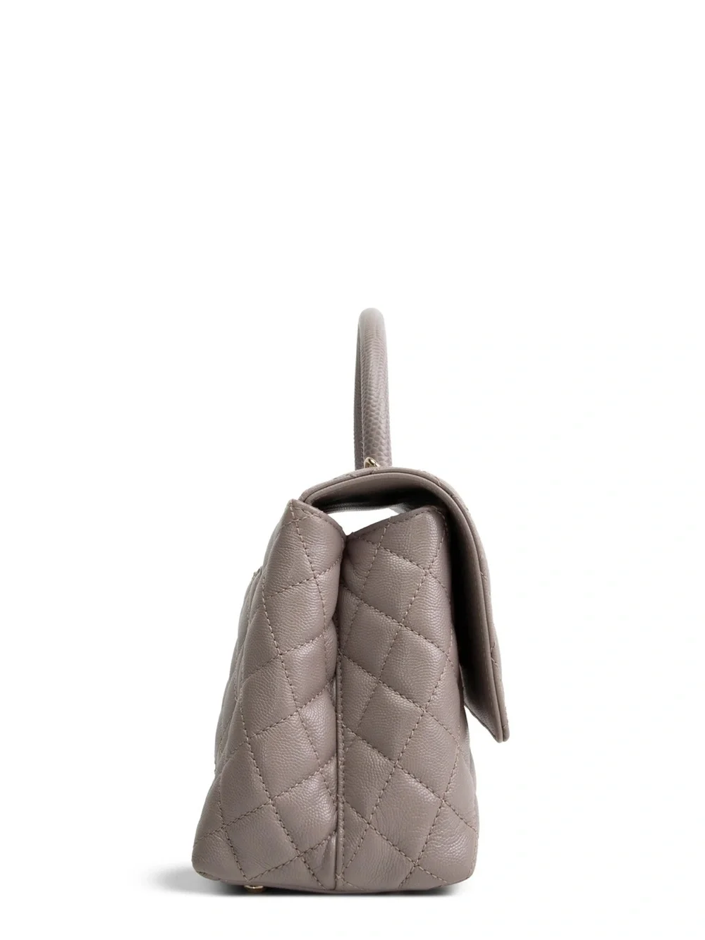CHANEL Small Lizard Trimmed Coco Handle Shoulder Bag - Light Purple